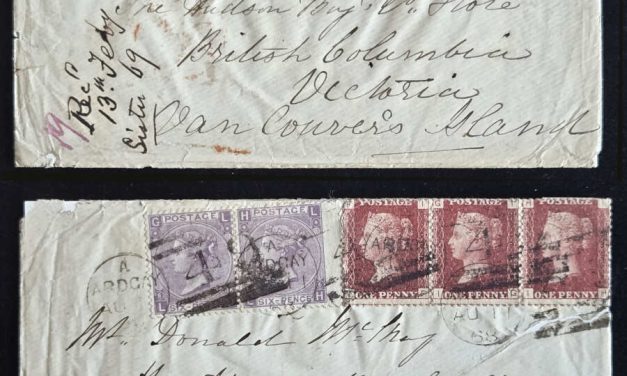 1868 15d Argate/Victoria, B.C. incoming H.B.C. Cover duo