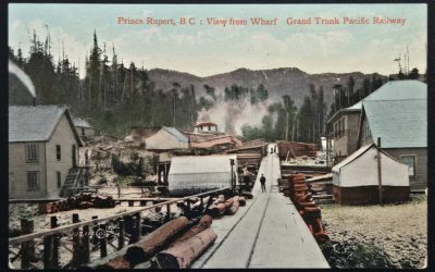 Prince Rupert Unu colour VS GTR View from Wharf Postcard