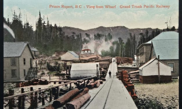 Prince Rupert Unu colour VS GTR View from Wharf Postcard