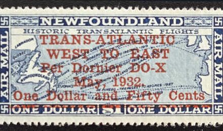 Newfoundland #C12 F/VF Never Hinged 1932 $1.50 on $1 DO-X