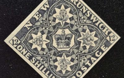 New Brunswick #3P VF 1860 1/- Black Plate Proof