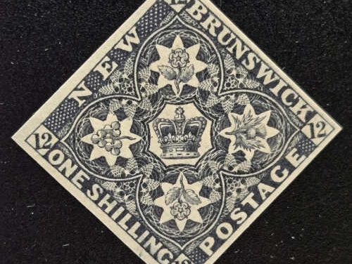 New Brunswick #3P VF 1860 1/- Black Plate Proof