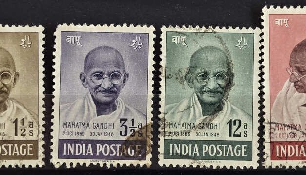 India #203-206 Used 1948 Gandhi Set (4)