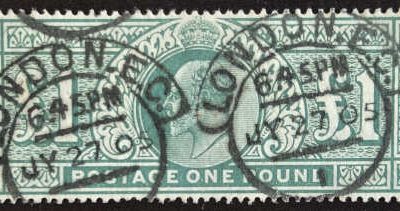 G.B. #142 27 Jy 1905 London Used Edward VII Pound