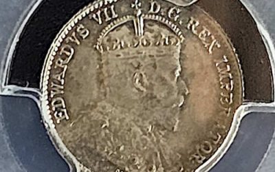 Canada PCGS MS65 1910 Edward VII Pointed Leaves Silver 5c