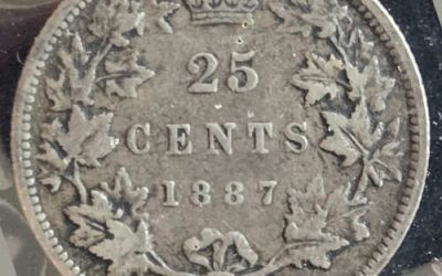 Dominion of Canada ICCS VG8 1887 QV Silver 25 Cents