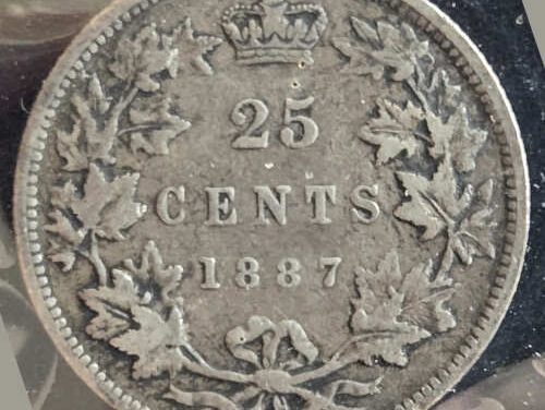 Dominion of Canada ICCS VG8 1887 QV Silver 25 Cents
