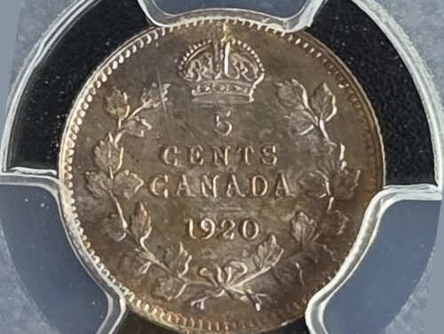 Canada PCGS MS64 1920 George V Silver 5 Cents