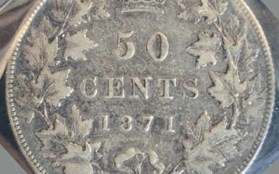 Dominion of Canada ICCS F15 1871 Victoria Silver 50 Cents