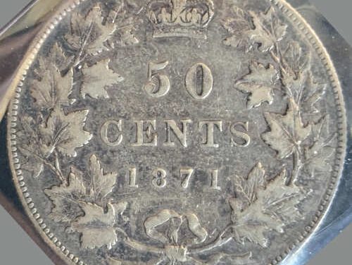 Dominion of Canada ICCS F15 1871 Victoria Silver 50 Cents