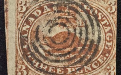 Canada #1 Fine Used 1851 3d Beaver Laid Paper
