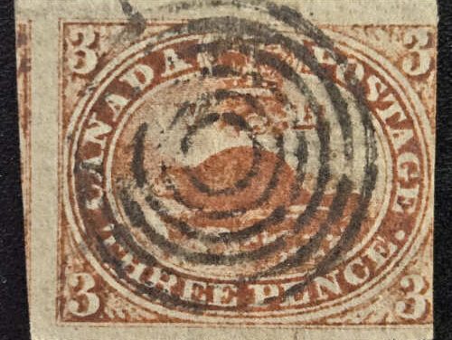 Canada #1 Fine Used 1851 3d Beaver Laid Paper