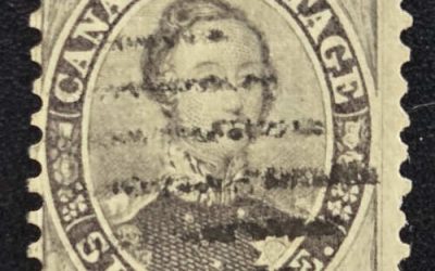 Canada #13 F/VF Used 1859 6d Perforated, 2004 Greene Cert