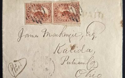 Canada #4 4 Ju 1853 3d Imprint Pair Toronto Cross Border FLS