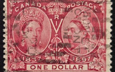 Canada #61 Fine roller Used 1897 $1 Jubilee