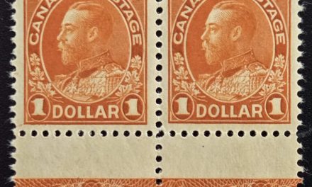 Canada #122b VF Mint $1 Admiral Type D Lathework Pair