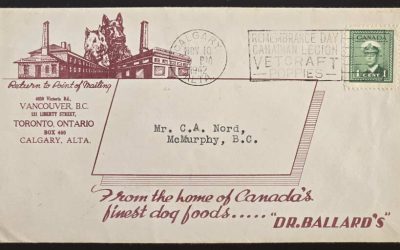 Canada #249 10 Nov 1942 1c Dr. Ballard’s Ad Cover to McMurphy, BC