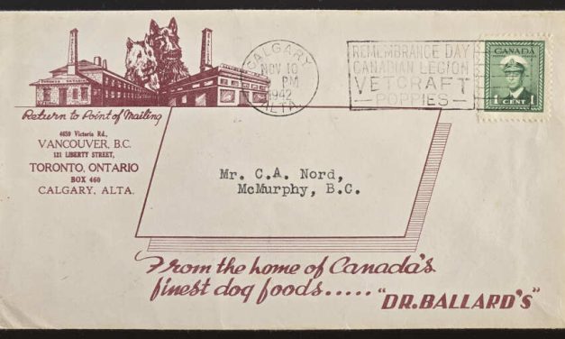 Canada #249 10 Nov 1942 1c Dr. Ballard’s Ad Cover to McMurphy, BC