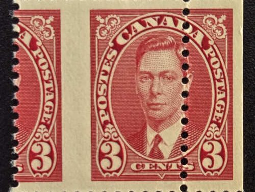Canada #233 Never Hinged 1937 3c George V Dramatic Misperf