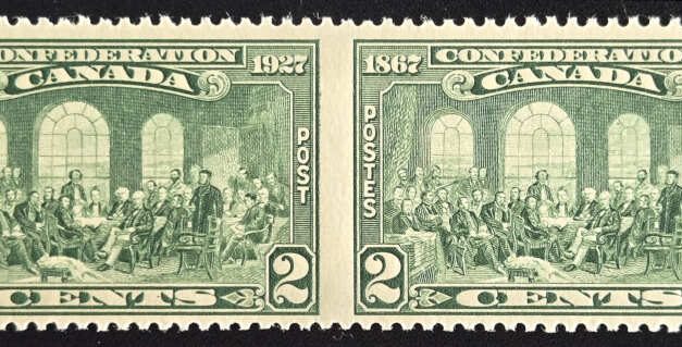 Canada #142b VFNH 1927 2c Perf by Imperf Pair, 250 made