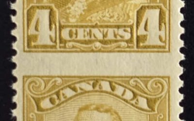 Canada #152c VFNH 1928 4c Perf by Imperf Pair, 250 made