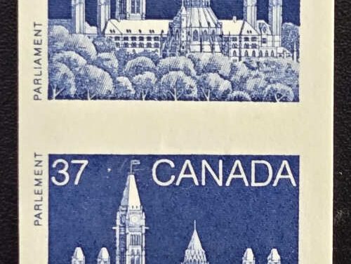 Canada #1194d VFNH 1988 37c Parliament Imperforate Pair