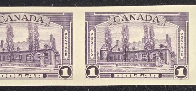 Canada #245P VF 1938 $1 Chateau Plate Proof Pair, 400 made