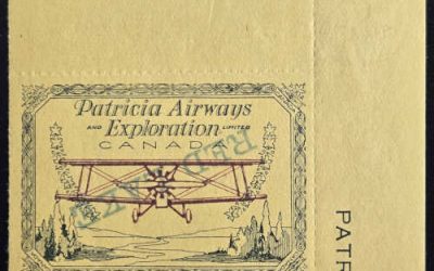 Patricia Airways #CL30 VF Mint UR Violet Plane Inverted Ovpt