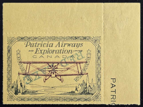 Patricia Airways #CL30 VF Mint UR Violet Plane Inverted Ovpt