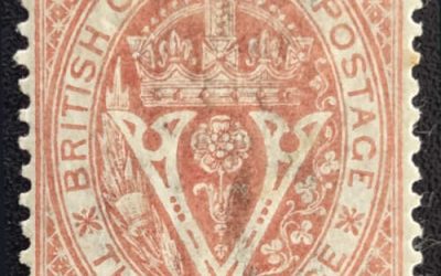 British Columbia #9 Fine Mint 1867/71 5c on 3d