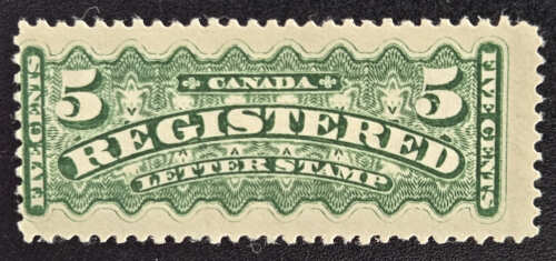 Canada #F2b Fine Never Hinged 1876 5c Yellow Green