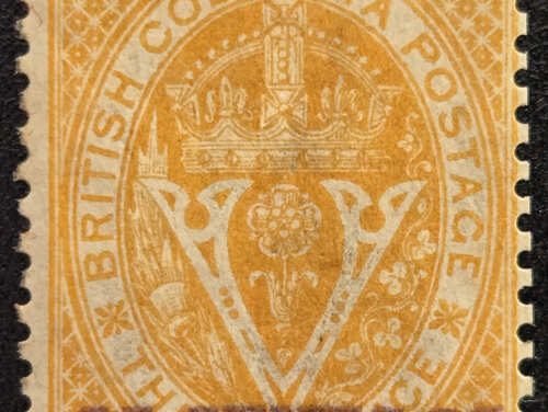British Columbia #11 Fine+ Mint 1867 25c on 3d