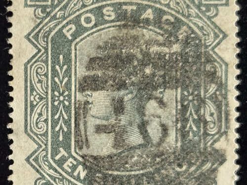 G.B. #74 Fine+ Used 1878 10/- QV perfs clear of design