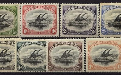 Papua New Guinea #1-8 Mint 1901 Set, 2.5d toned (8)