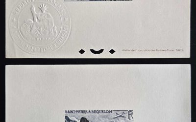 St. Pierre & Miquelon #C21P-C22P 1957 deluxe Die Proof duo
