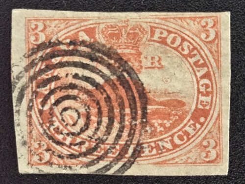 Canada #4iv VF Used 1852 3d Thin Oily Wove Paper