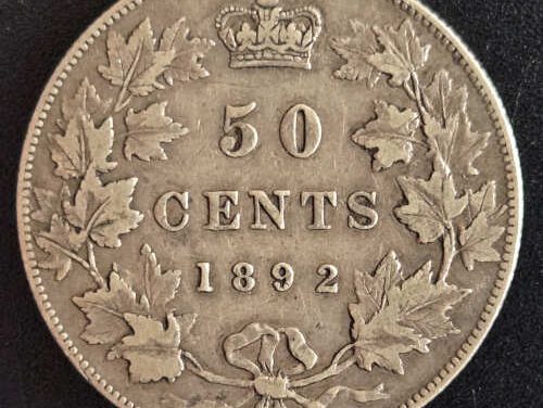 Dominion of Canada VF20 1892 Victoria Silver 50 Cents
