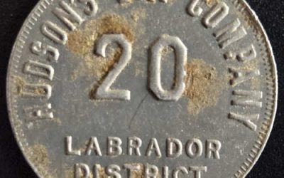 H.B.C./Labrador District 20 MB uniface Aluminum token
