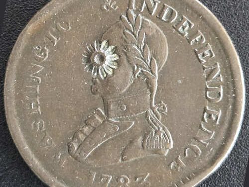 1783 George Washington counterstamped Independence Token