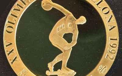 Spain Proof 1990 Olympic 80,000 Ptas Gold, 1128 made, .8672oz