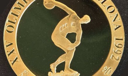 Spain Proof 1990 Olympic 80,000 Ptas Gold, 1128 made, .8672oz
