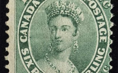 Canada #18 Fine Unu 1859 12.5c Chalon, owner’s b/s