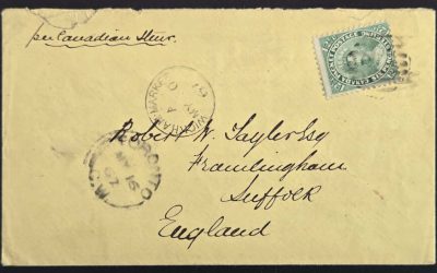 Canada #18 16 May 1867 12.5c Toronto Transatlantic Cover