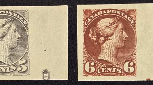Canada #42a VF Unu w/ 1935 RPSL Cert., 43b Mint Imperf Imprint duo