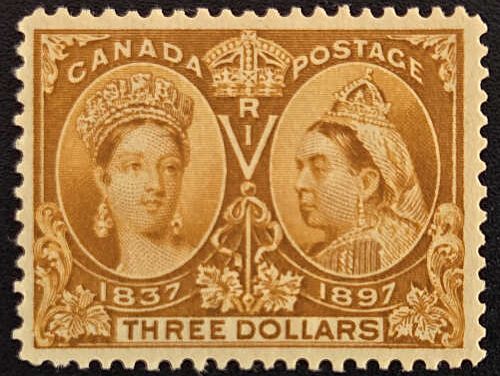Canada #63 VFNH 1897 $3 Jubilee w/ 2021 Gratton certificate