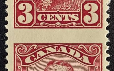 Canada #151c VFNH 1928 3c Perf by Imperf Pair, 250 made
