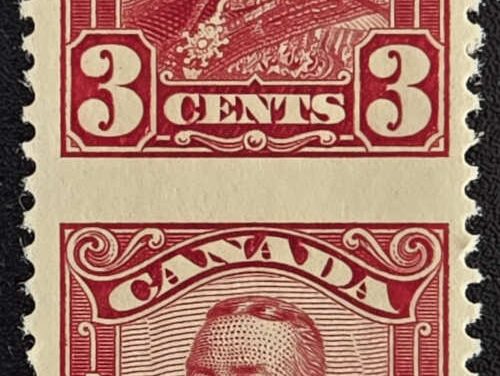 Canada #151c VFNH 1928 3c Perf by Imperf Pair, 250 made