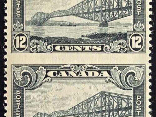 Canada #156c VFNH 1929 12c Perf by Imperf Pair, 250 issued