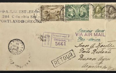 Canada #119-20, 147, C1 8 Jan 1930 87c returned Registered Cover to Argentina w/ 10 b/s incl Dead Letter Office, ex Goodhelpsen (4)