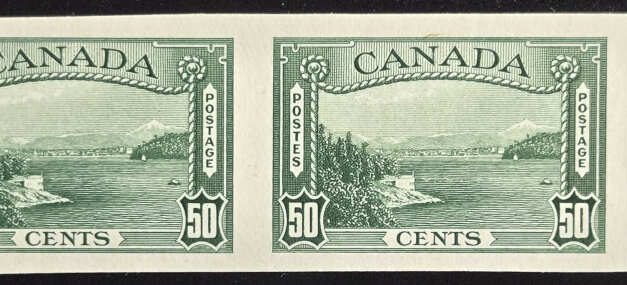 Canada #244P VF rt margin 1938 50c Vancouver Plate Proof Pair
